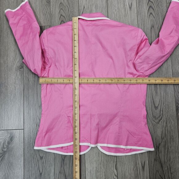 Willi Smith Pink White Trim Tailored Blazer Womens Size 8 Workwear Jacket Retro - Picture 3 of 7